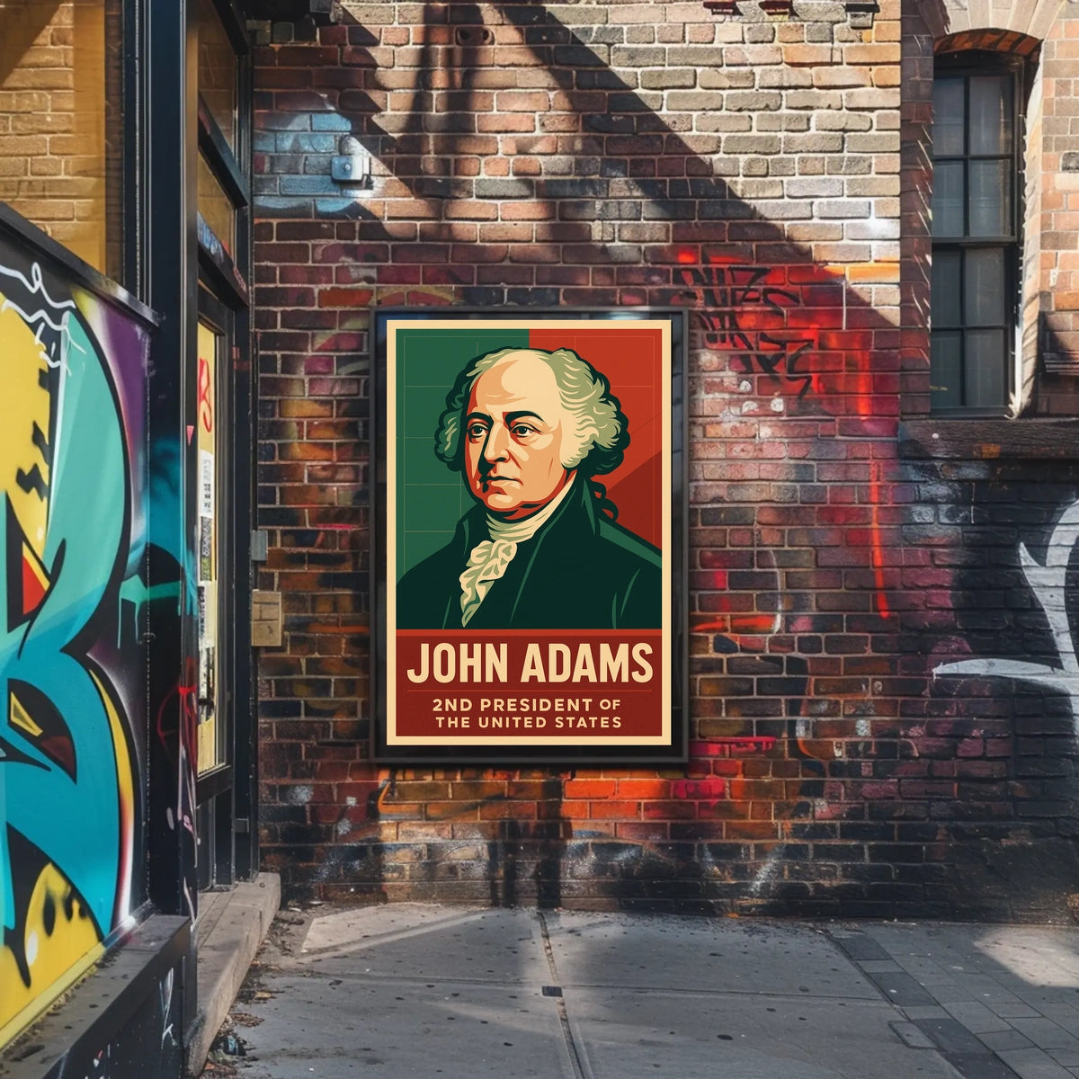 John Adams Second President Patriotism Typography Poster