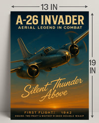 A-26 Invader Vintage Aviation WWII Poster