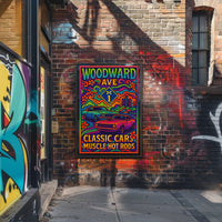 Woodward Ave Muscle Car Poster