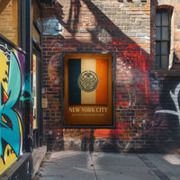 New York City Poster Modern Night Skyline Wall Art