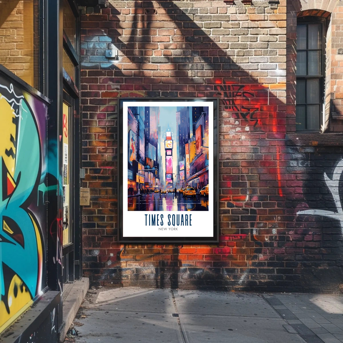 Times Square Vibrant Urban Life Poster Modern Wall Art