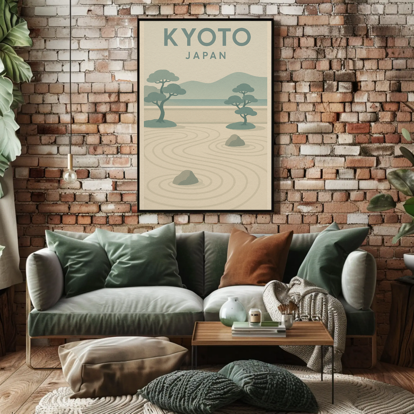 Kyoto Japan Zen Garden Minimalist Poster Poster