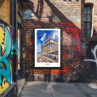 Parthenon Watercolor Poster: Vibrant Greek Travel Art PosterGoat