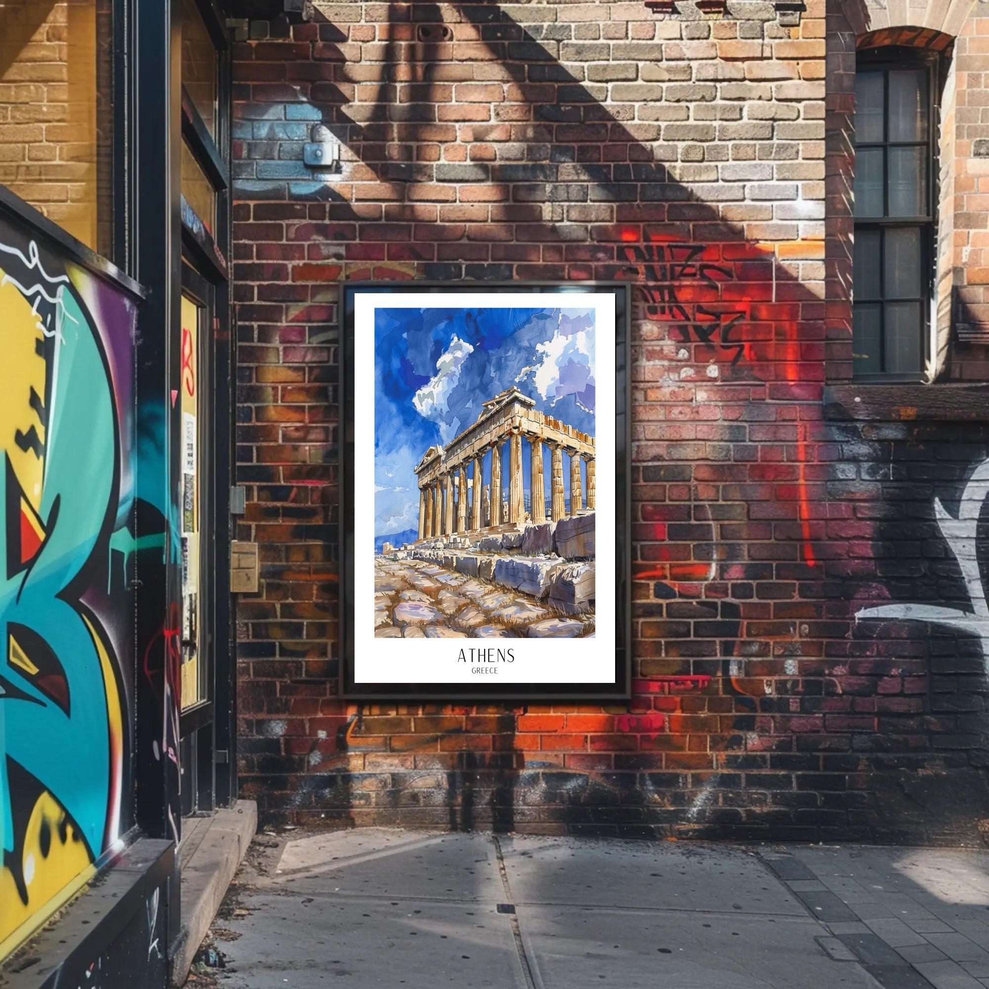 Parthenon Watercolor Poster: Vibrant Greek Travel Art PosterGoat