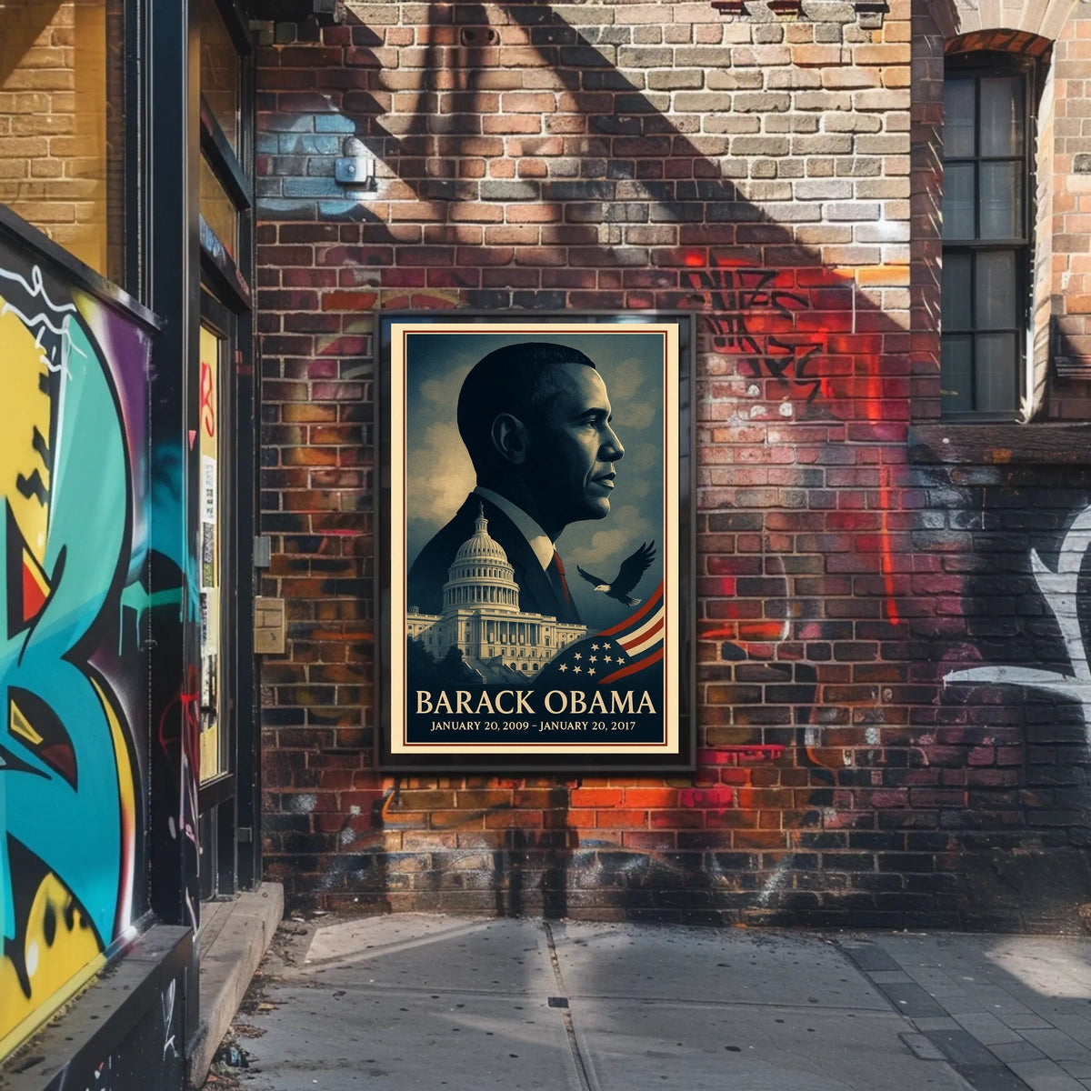 Prominent Figure with Capitol & Eagle Political Poster