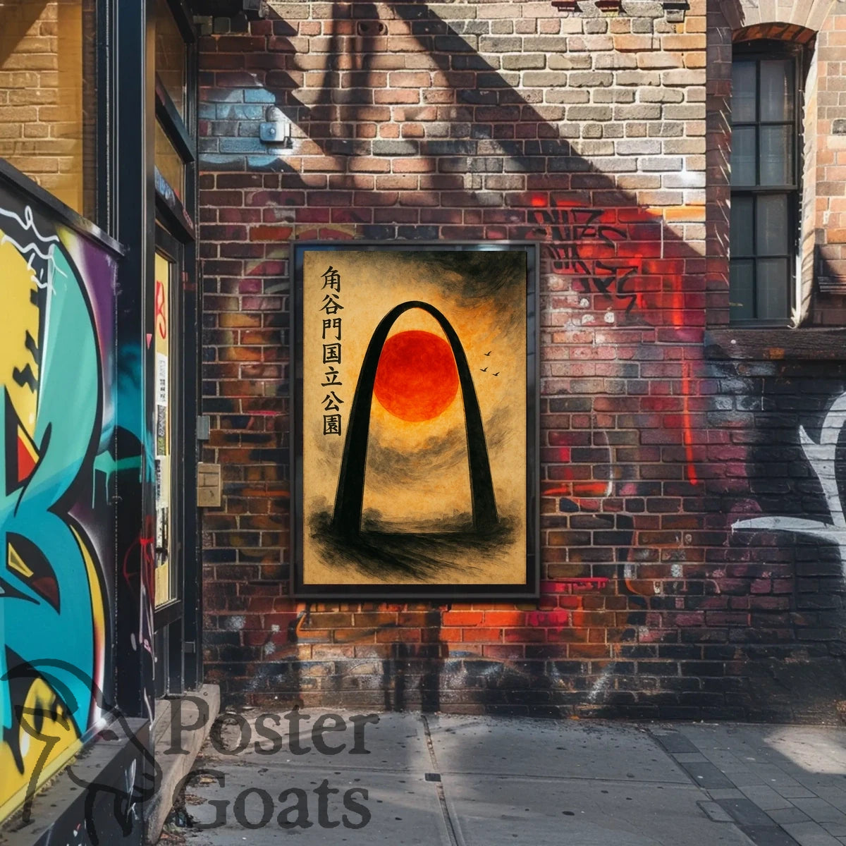 Stylized St. Louis Gateway Arch Surreal Travel Poster