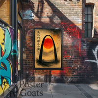 Stylized St. Louis Gateway Arch Surreal Travel Poster