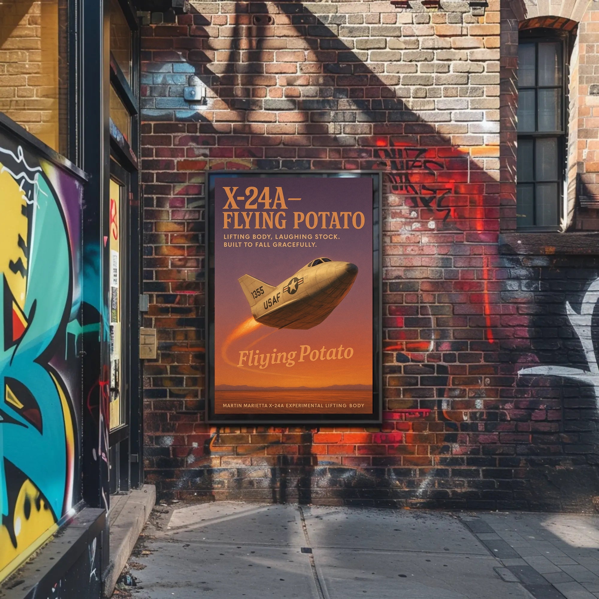 Flying Potato Experimental Aviation Humor Futuristic Sci-Fi Poster