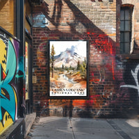 Lassen Volcanic Watercolor Wall Art Poster