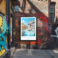 Trevi Fountain Artistry in Rome Travel Poster