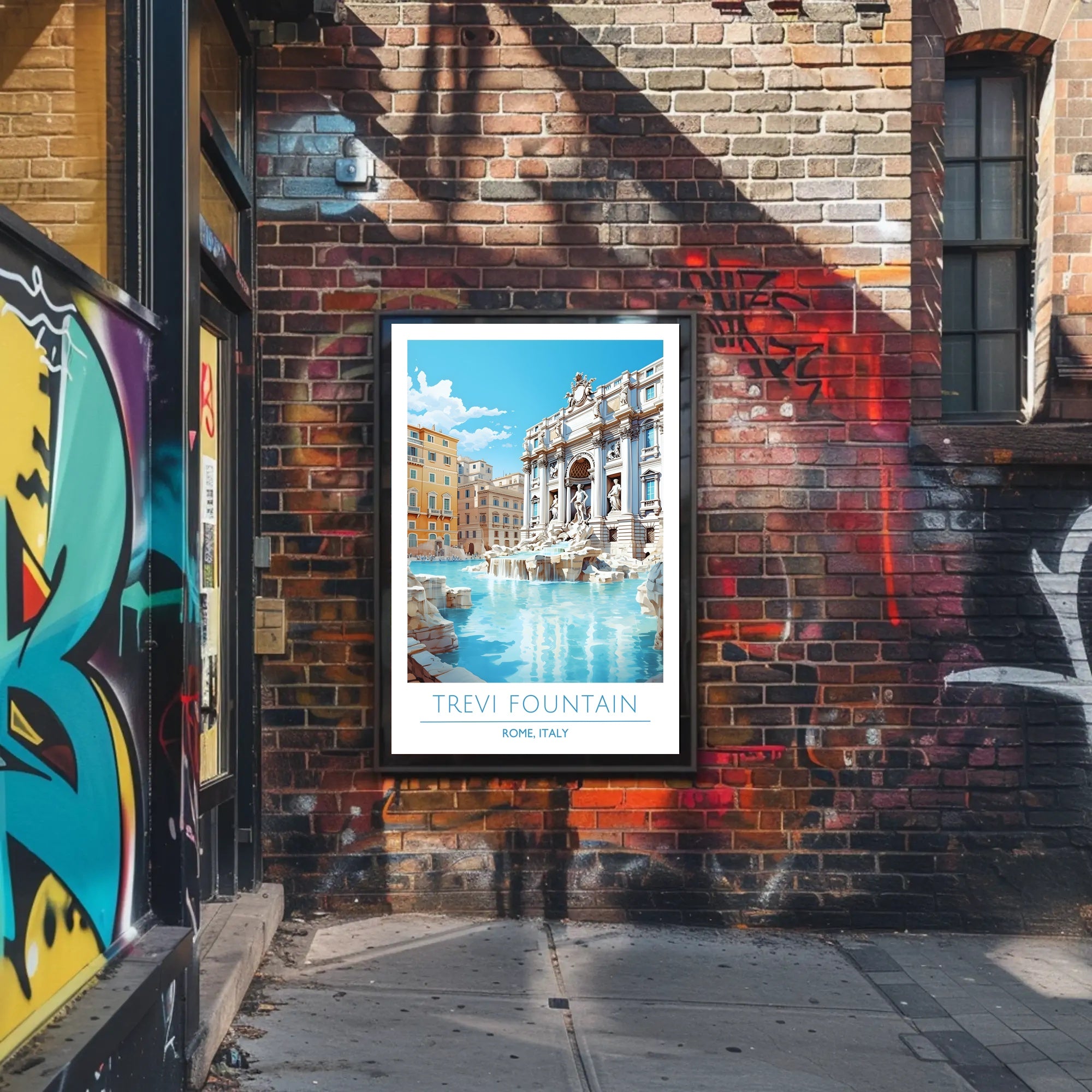 Trevi Fountain Artistry in Rome Travel Poster