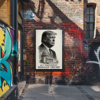 Donald Trump Resolute Visionary Above the Capitol Poster