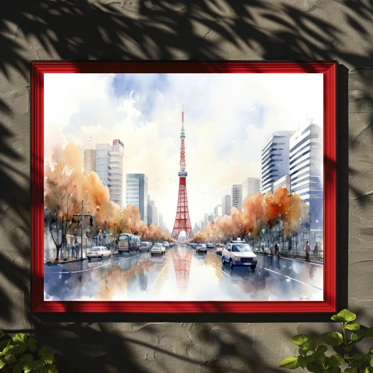 Tokyo Tower Autumn Scene Poster