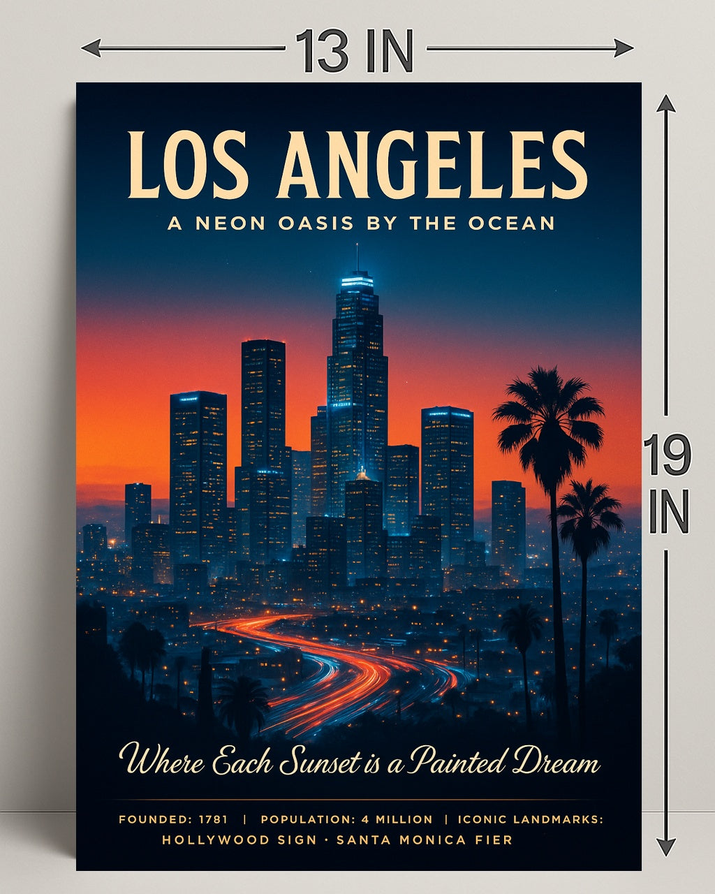 Los Angeles A Neon Oasis Poster PosterGoat