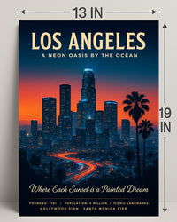 Los Angeles A Neon Oasis Poster PosterGoat