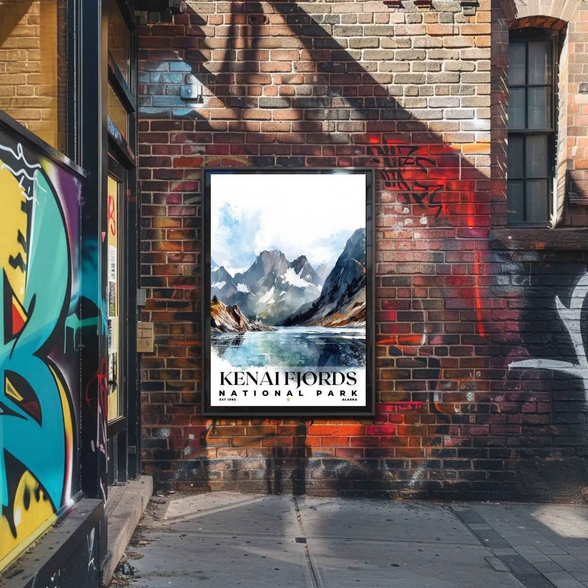 Kenai Fjords Watercolor Wall Art Poster