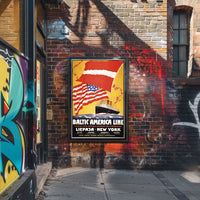 Baltic America Line Vintage Travel Poster Art