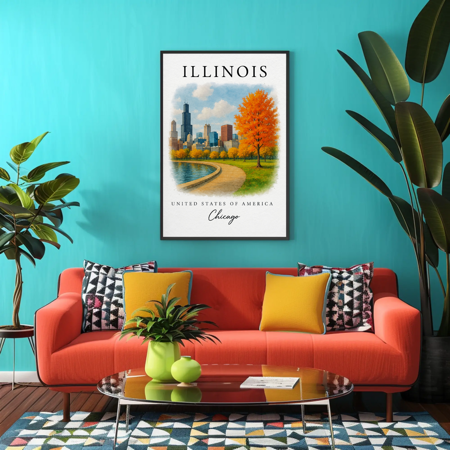Illinois, Chicago Signature Series Vintage Travel Poster