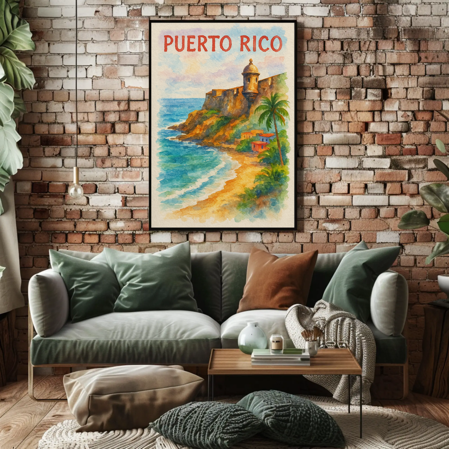 Puerto Rico Coastal Fort Travel Poster
