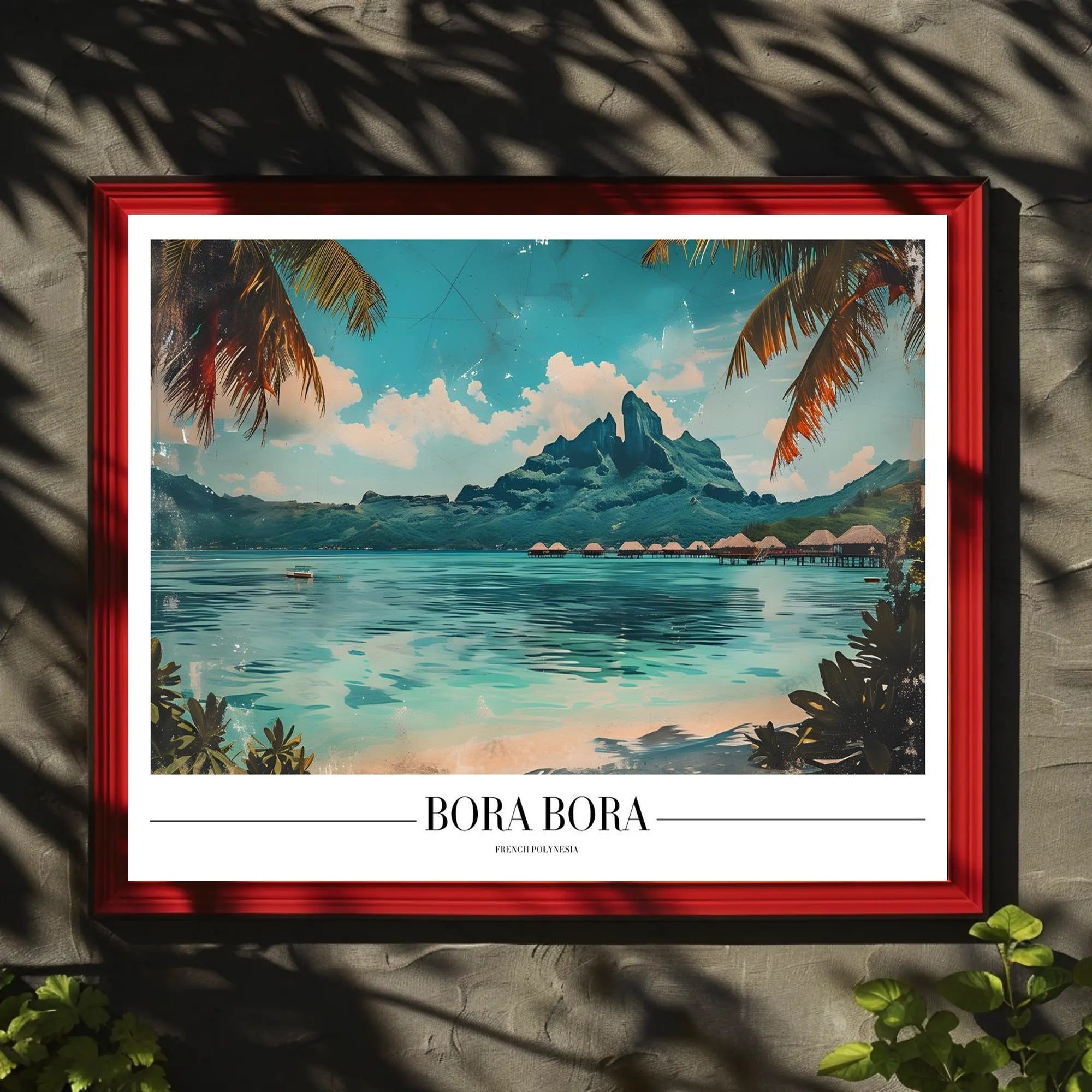 Bora Bora Vintage Travel Illustration Poster