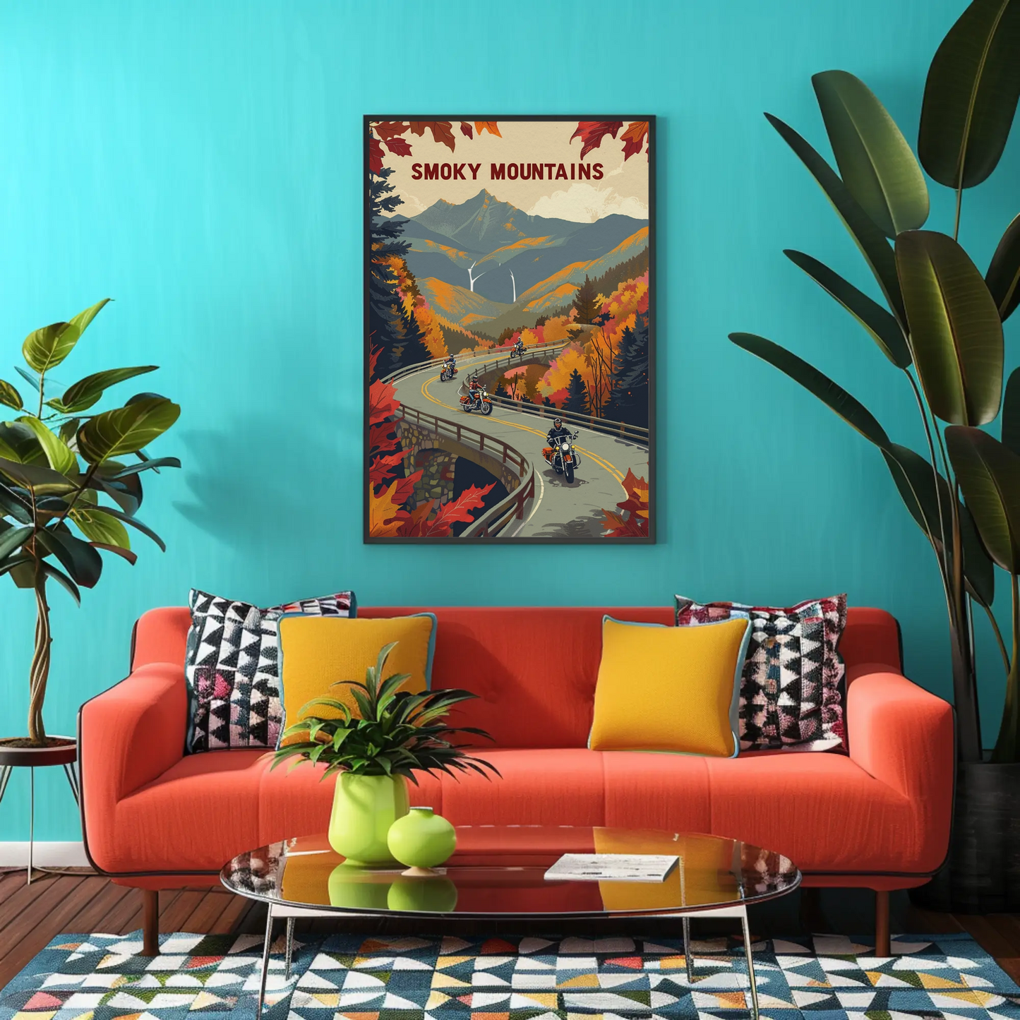 Vintage Travel Poster - Smoky Mountains Autumn
