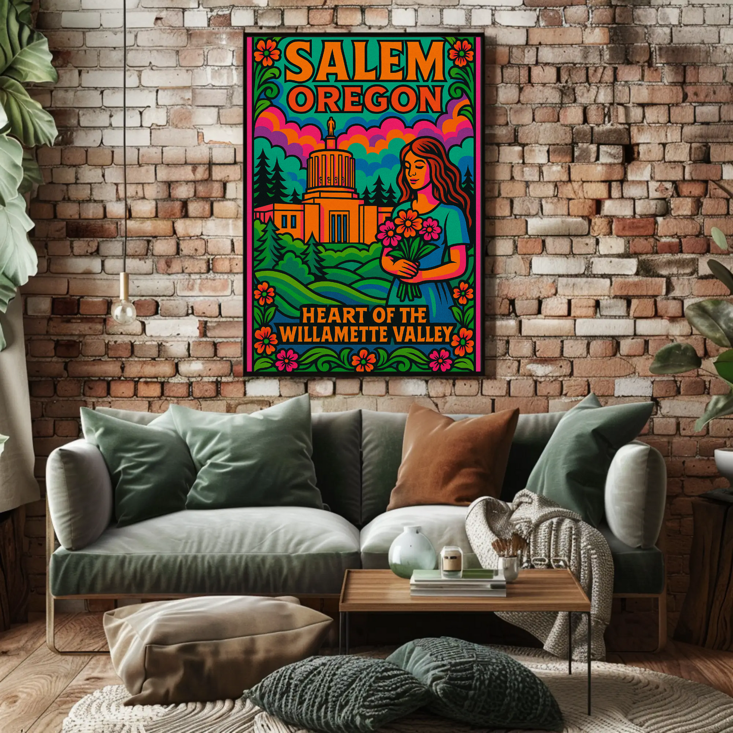 Salem Oregon Willamette Valley Travel Poster