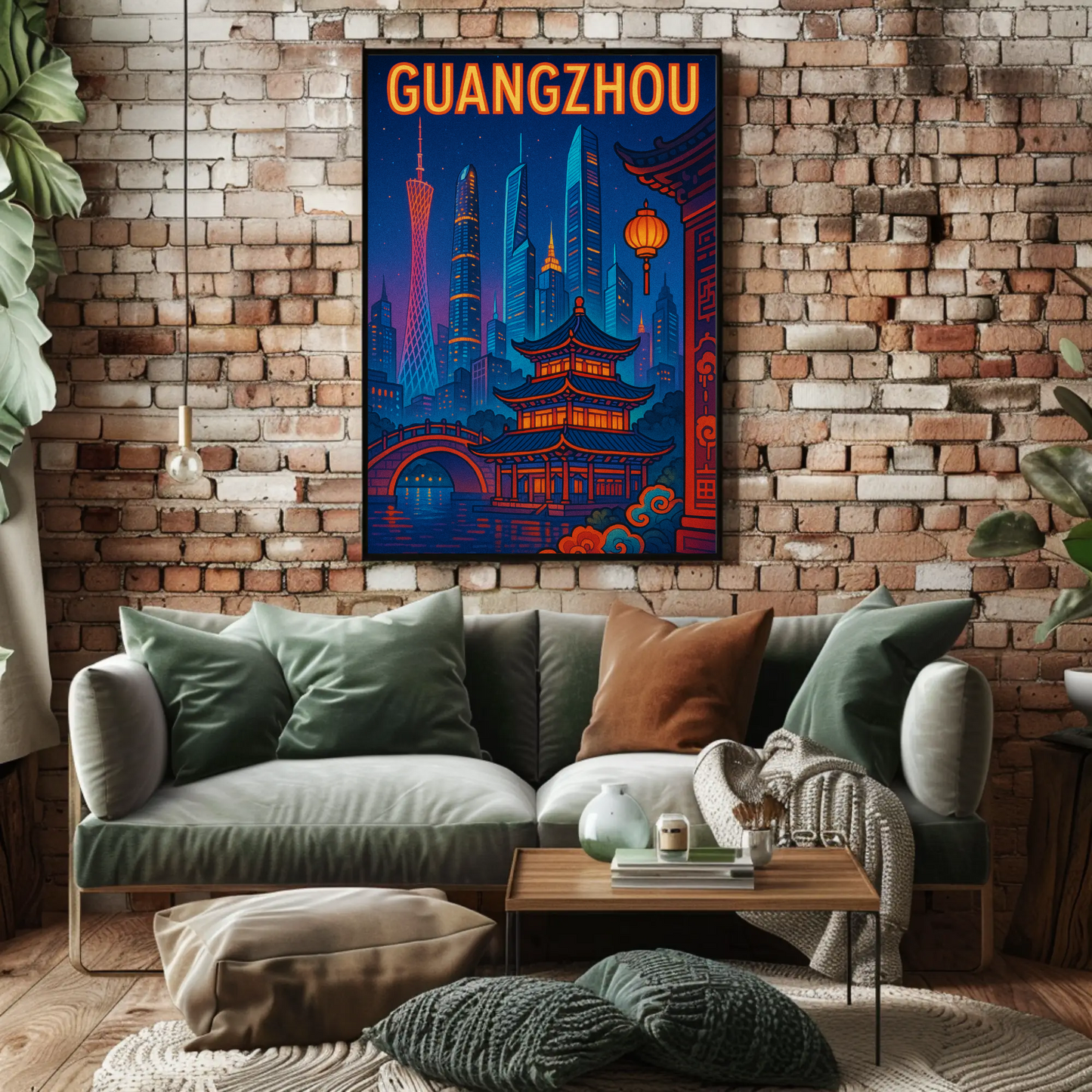 Guangzhou Night Skyline Travel Poster