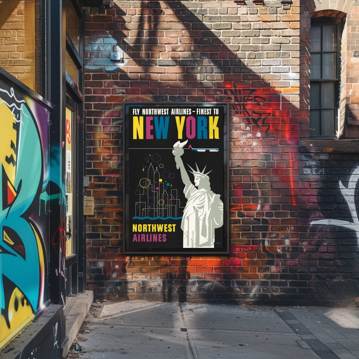 Fly Northwest Airlines Poster Vintage Travel Wall Art