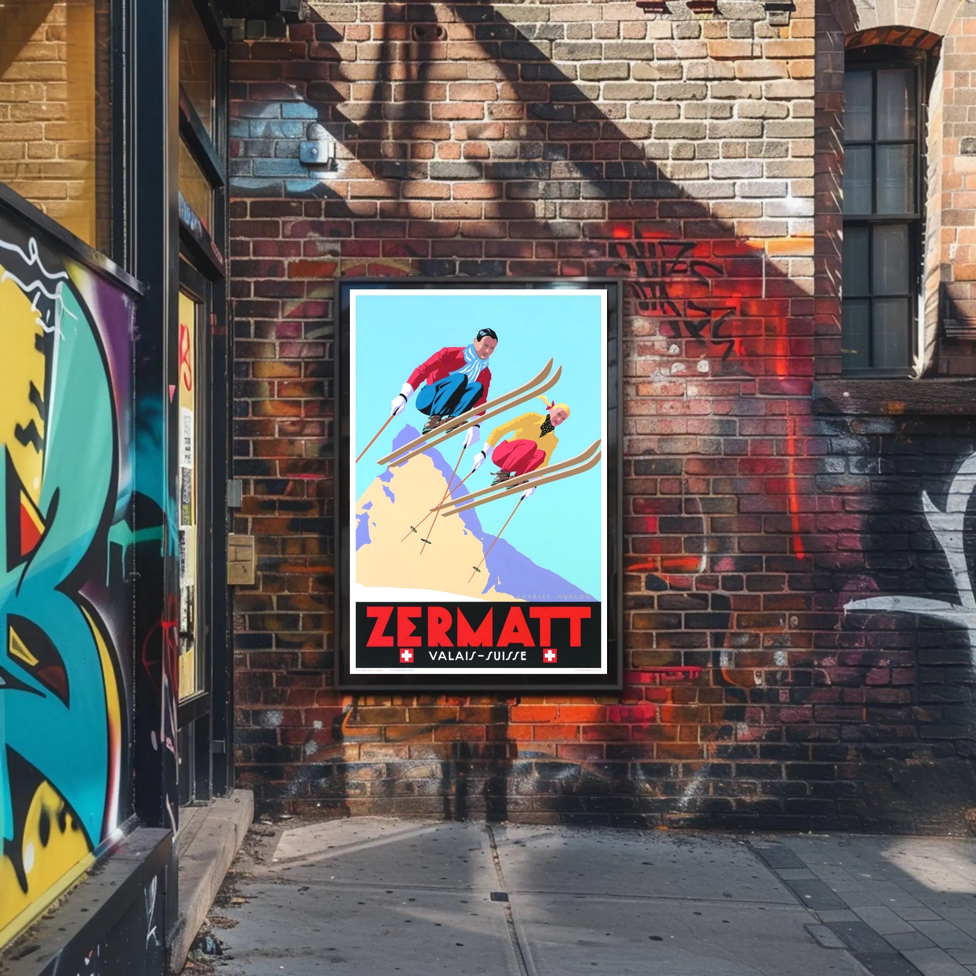 Zermatt Skiing Adventure Poster PosterGoat