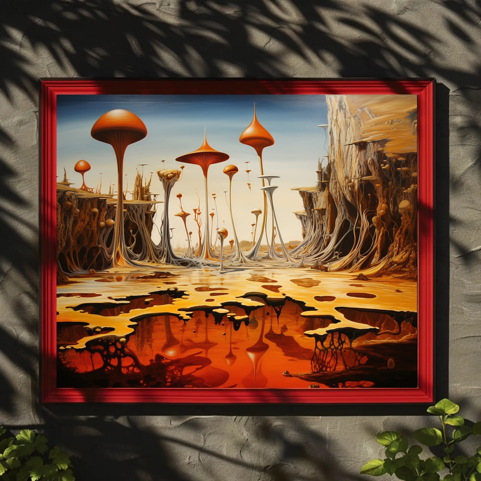 Alien World Mushroom Landscape Futuristic Sci-Fi Poster