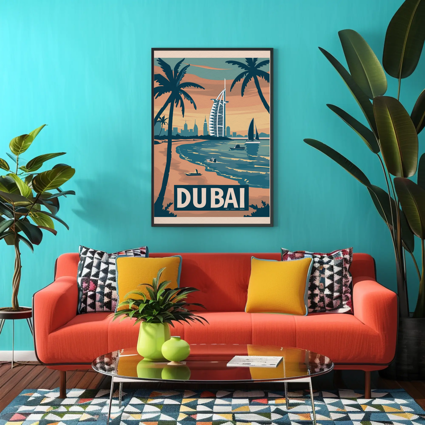 Dubai Beach Vintage Poster