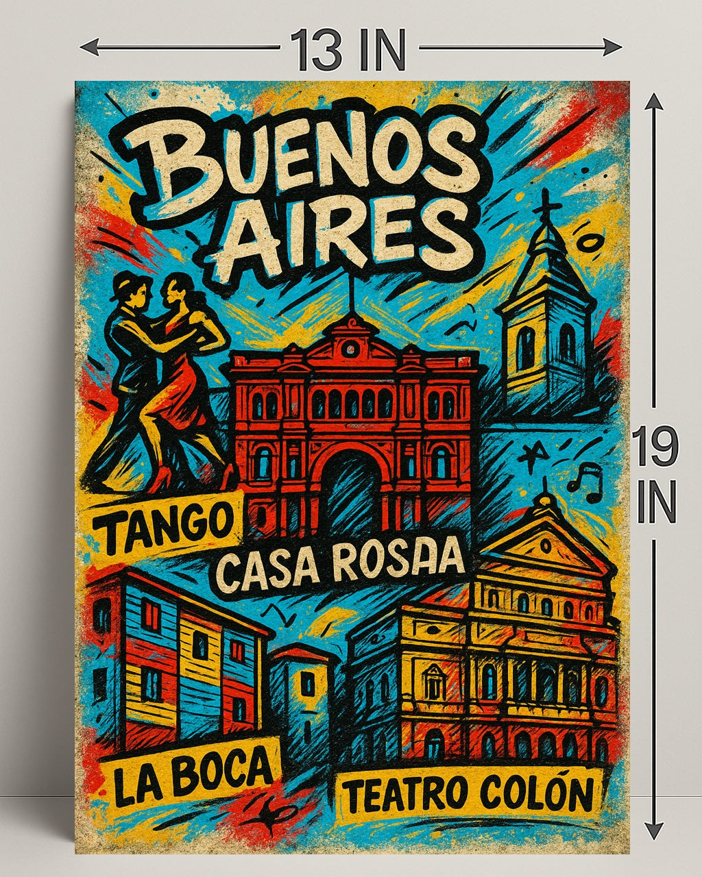 Buenos Aires Highlights Vintage Poster Print PosterGoat