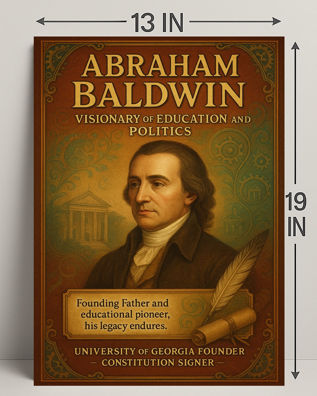 Abraham Baldwin Visionary Vintage Historical or Presidential Poster