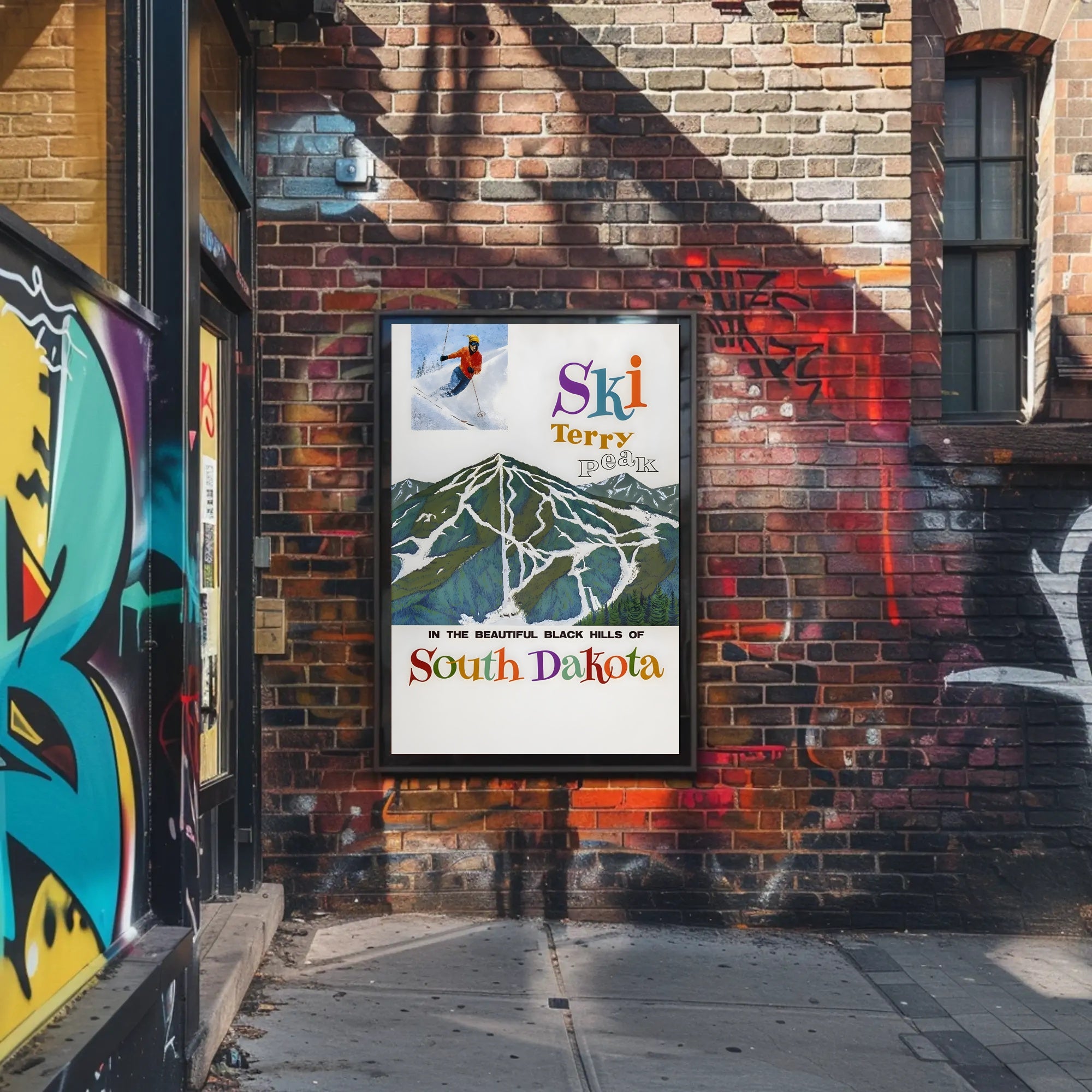 Terry Peak Ski Adventure Vintage Travel Poster PosterGoat