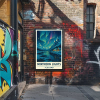 Northern Lights Over Iceland Winter Travel Poster PosterGoat