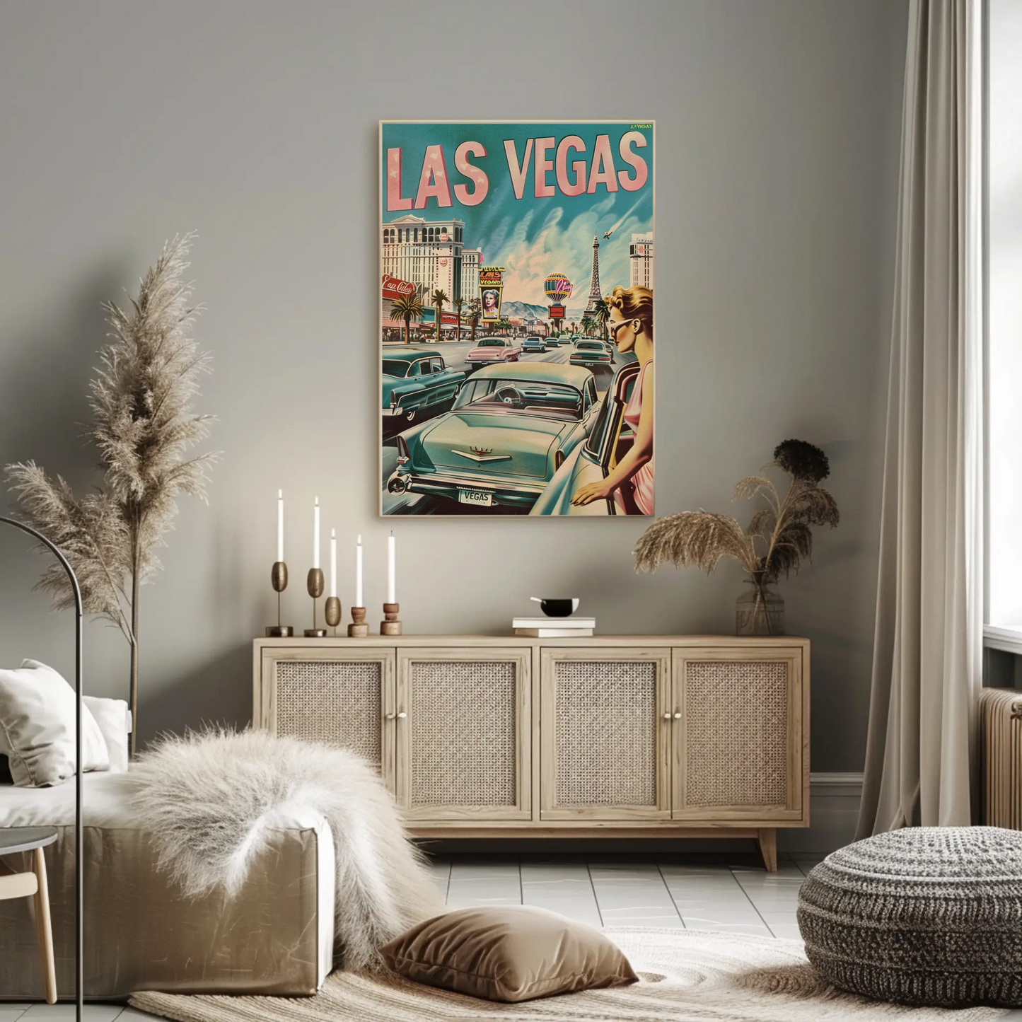 Las Vegas Retro Scene Poster