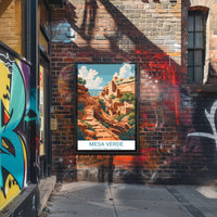 Mesa Verde National Park Vintage Illustration Poster