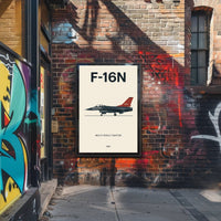 F-16N Fighter Jet Military Recruitment Poster PosterGoat
