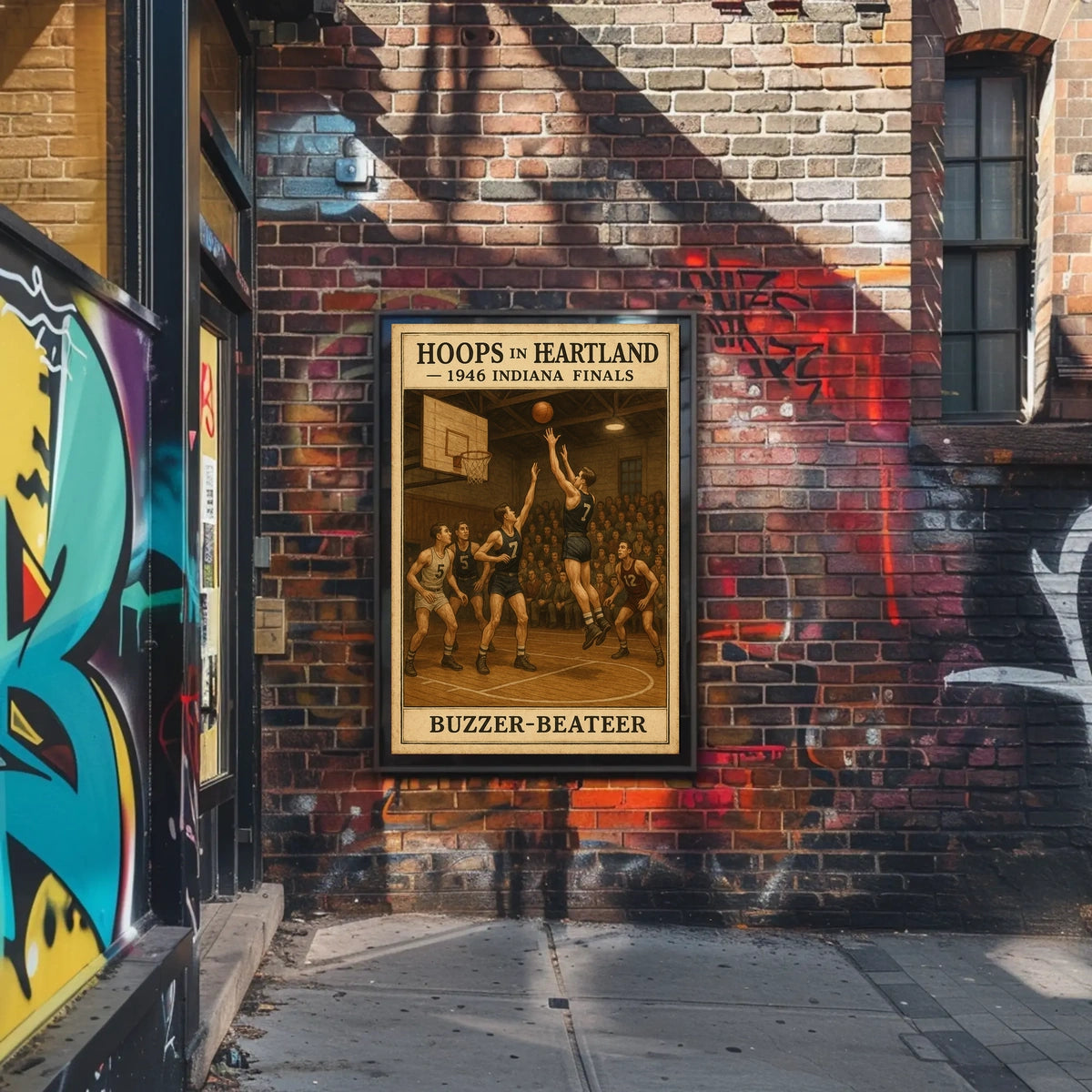 Hoops in Heartland 1946 Indiana Finals Poster