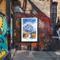 Mount Cook Watercolor Travel Poster PosterGoat