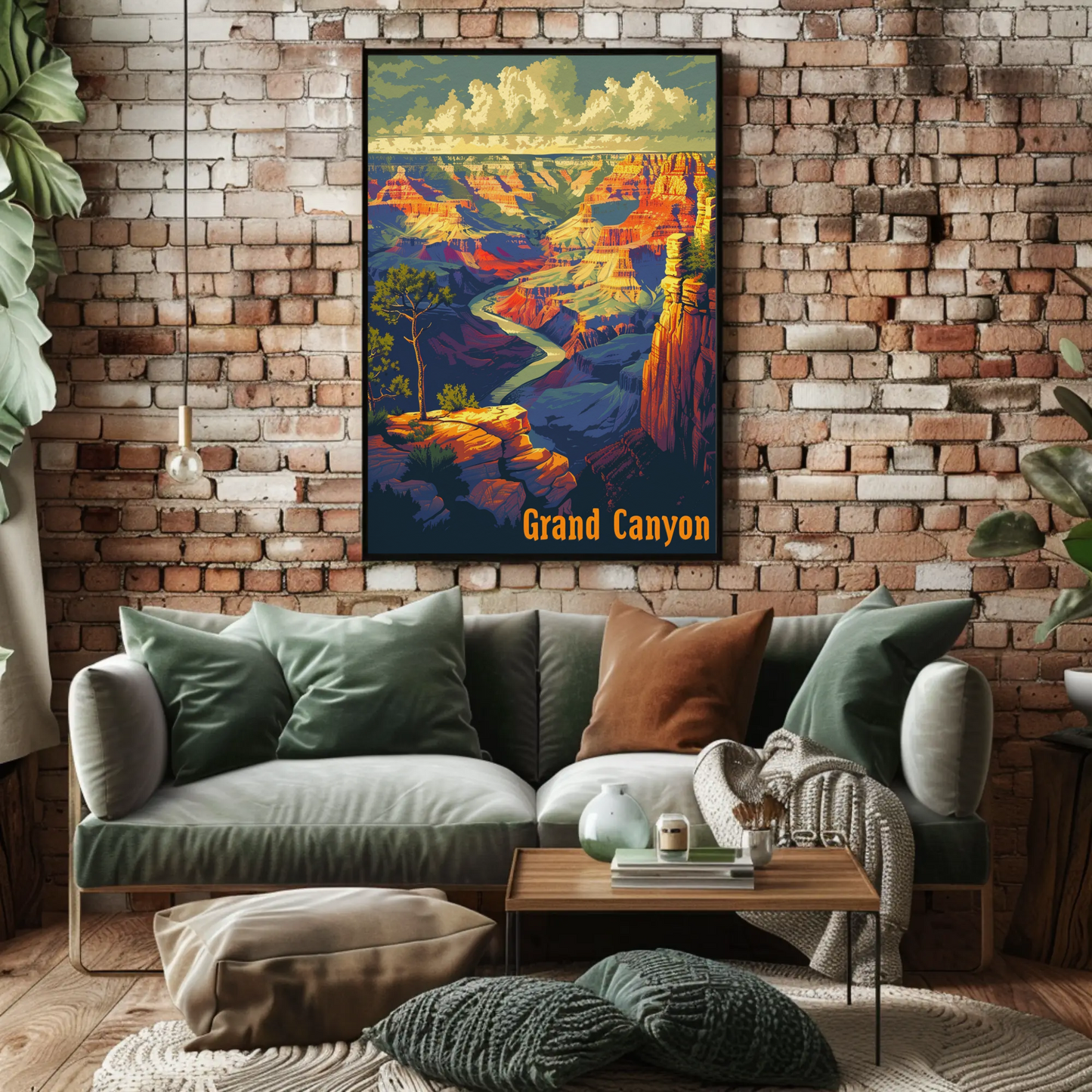 Grand Canyon River Valley View Travel Poster