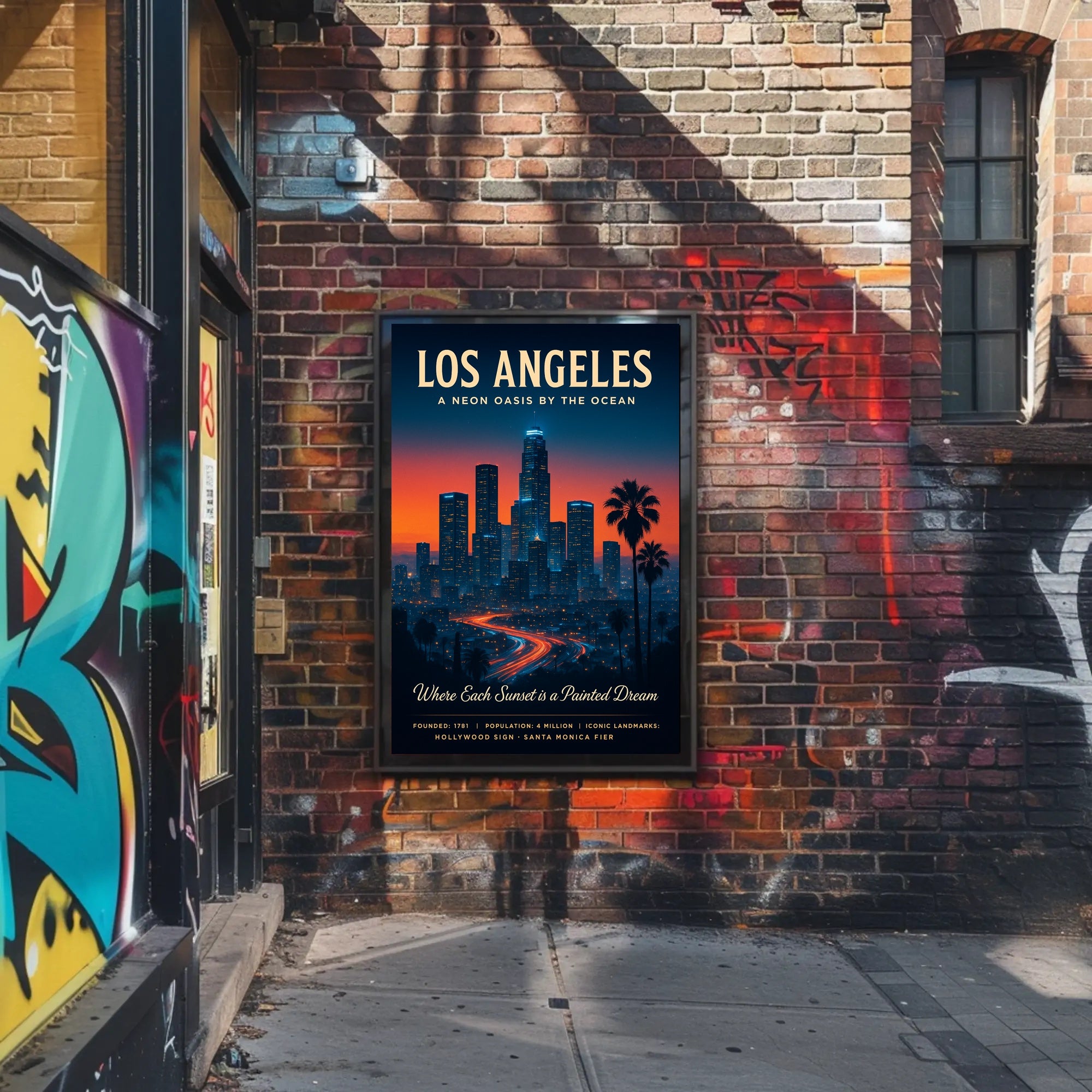 Los Angeles A Neon Oasis Poster PosterGoat
