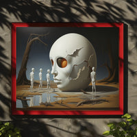 Surreal Skull Scene in Abstract Artistic Poster
