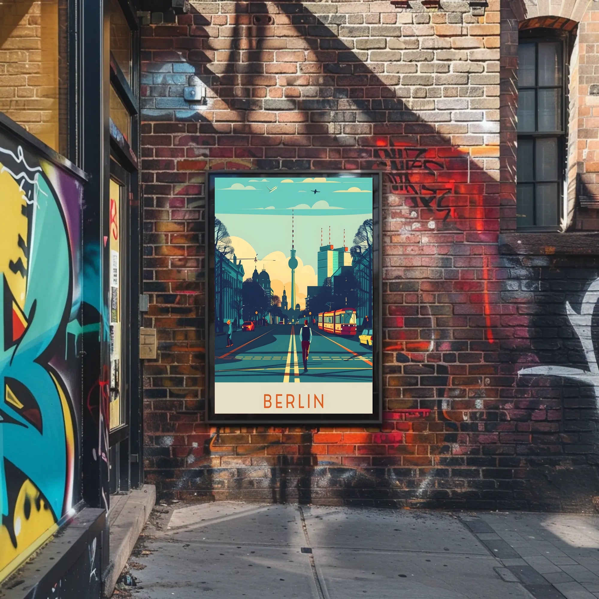 Berlin Skyline Illustration Poster