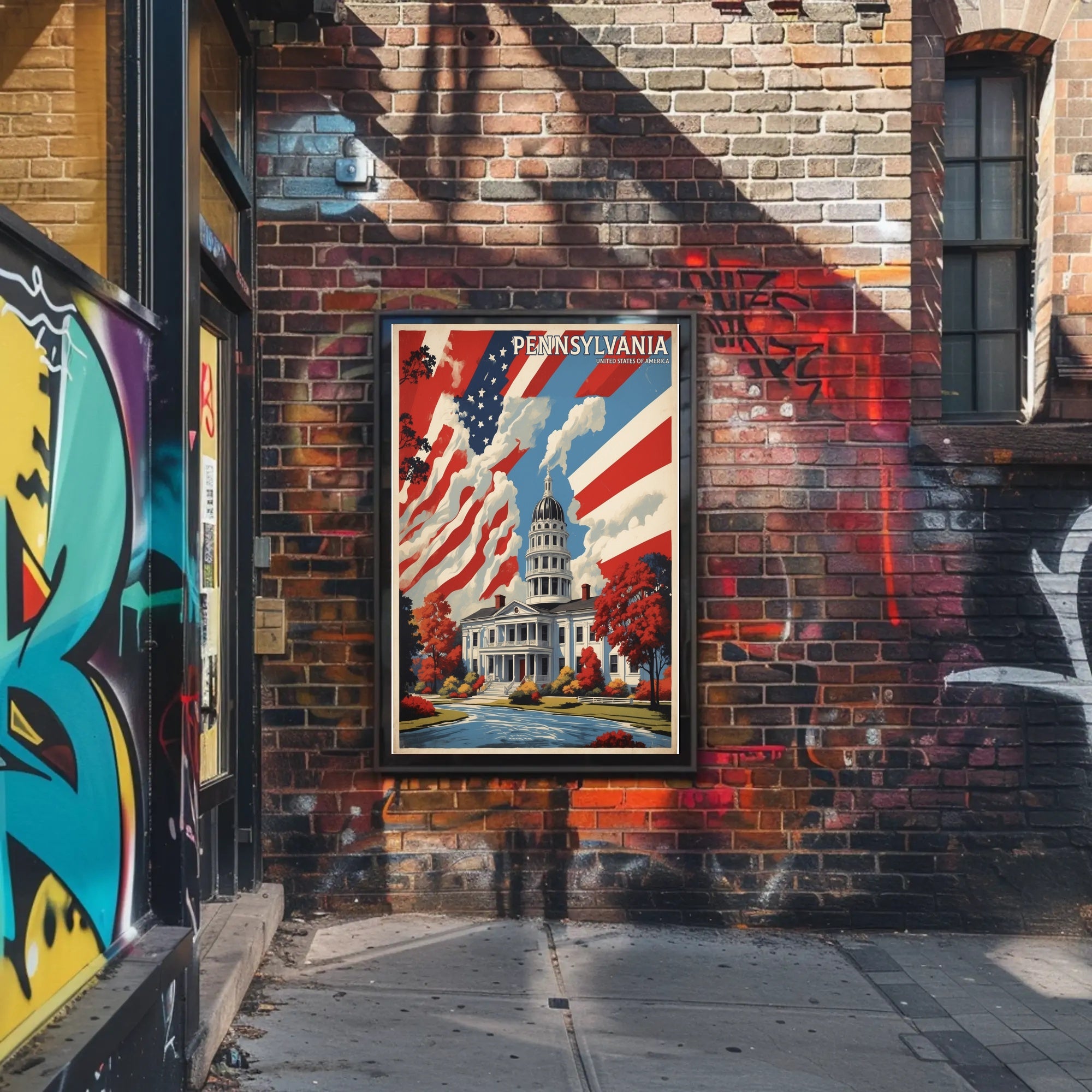 Vintage Pennsylvania State Capitol Travel Poster