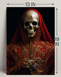 Regal Elegance In Red And Gold Poster PosterGoat