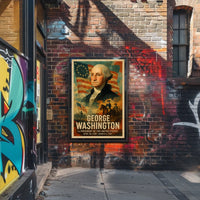 George Washington 1st President of the United States Layered Digital Collage Poster
