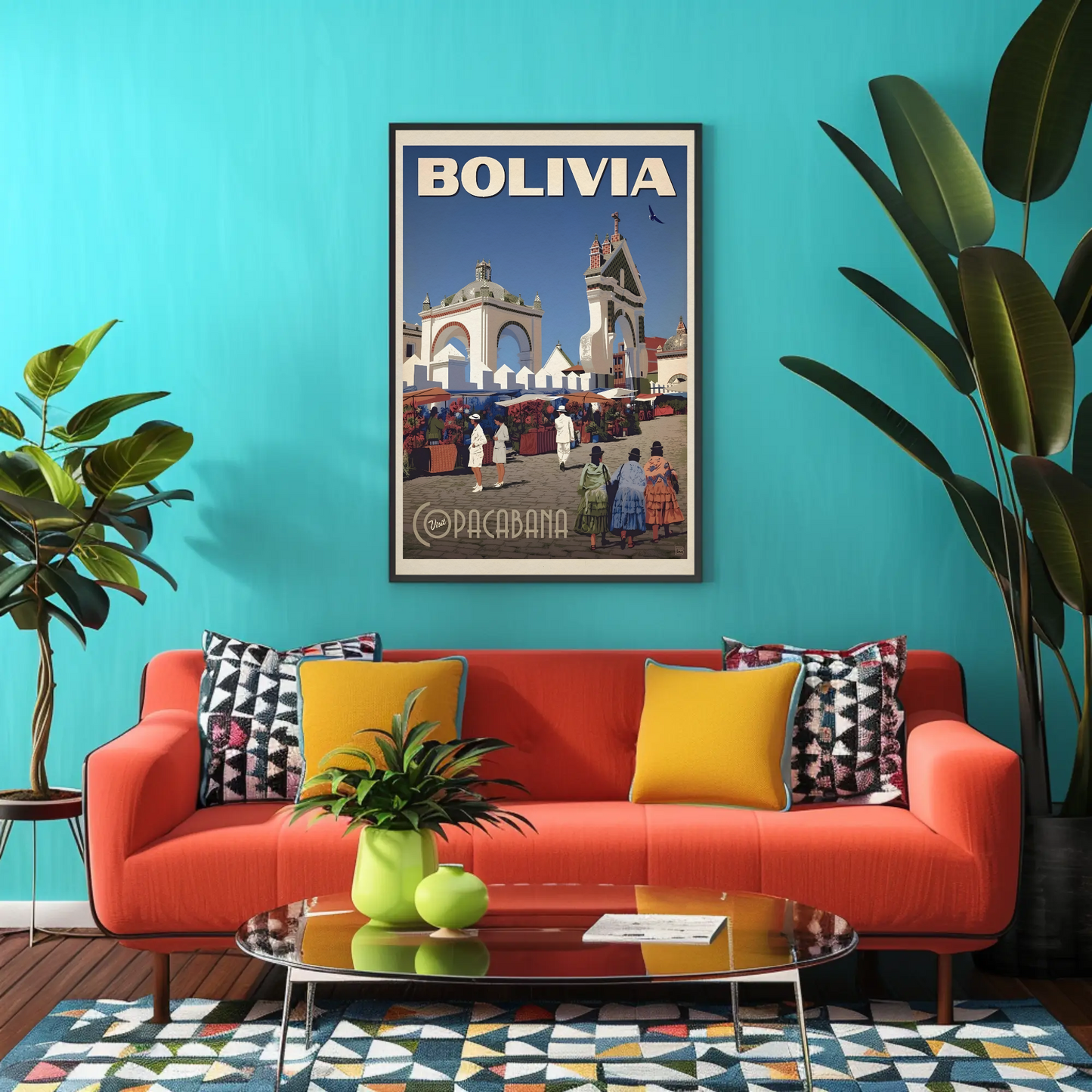 Copacabana Bolivia Vintage Poster
