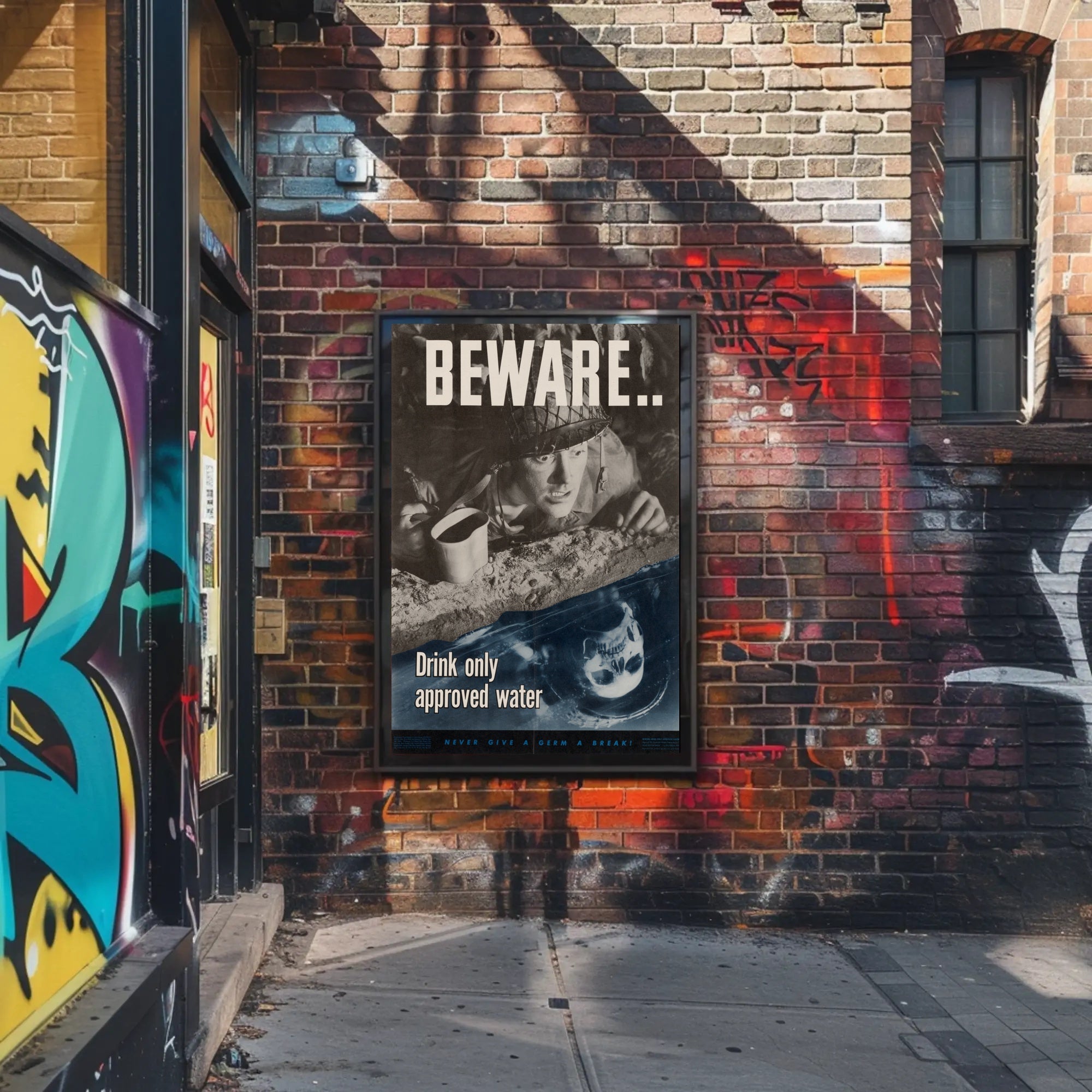 Beware Drink Only Approved Water WWII Poster PosterGoat