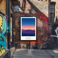 Denver Twilight Skyline Art Print - Urban or Cityscape Poster